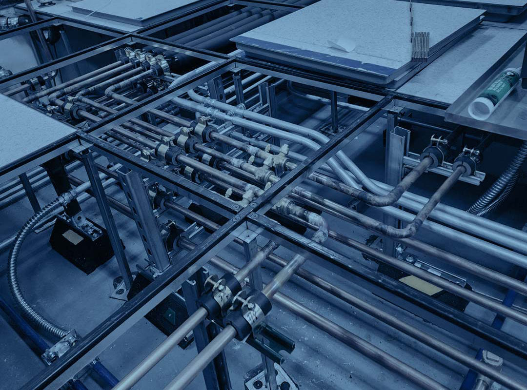 A series of assorted pipes and fabrication elements that UPM Mechanical oversees during Project Management