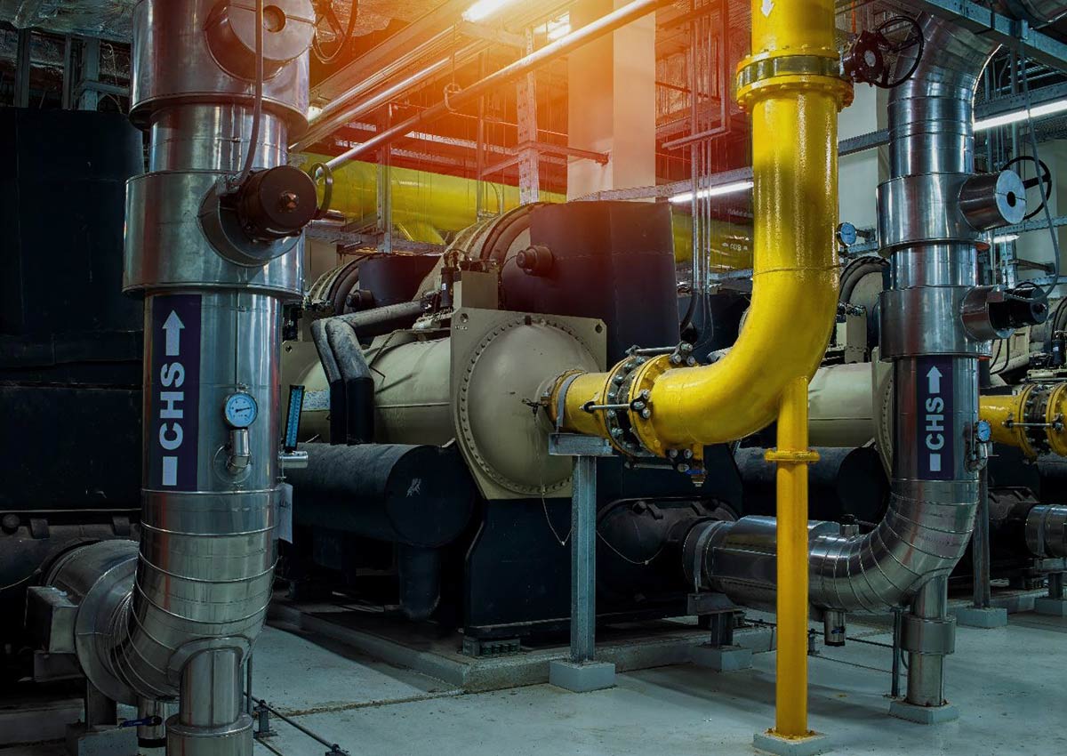 A mechanical piping room that UPM Mechanical services in Denver Colorado.